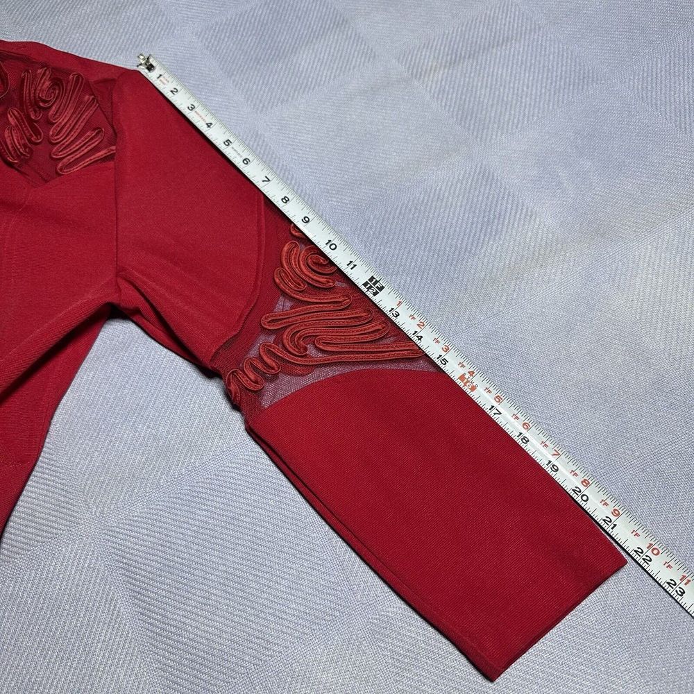 Vintage 1980s Black Cat Fashion Red Mesh Accent Blazer Top Women's Size Medium - Picture 15 of 15